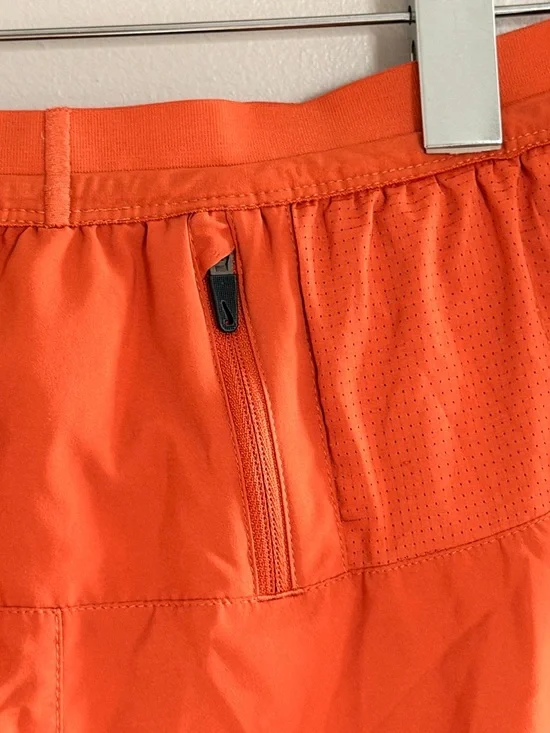 Nike Men's Bright Orange Athletic Shorts with Reflective Swoosh - Picture 6 of 7